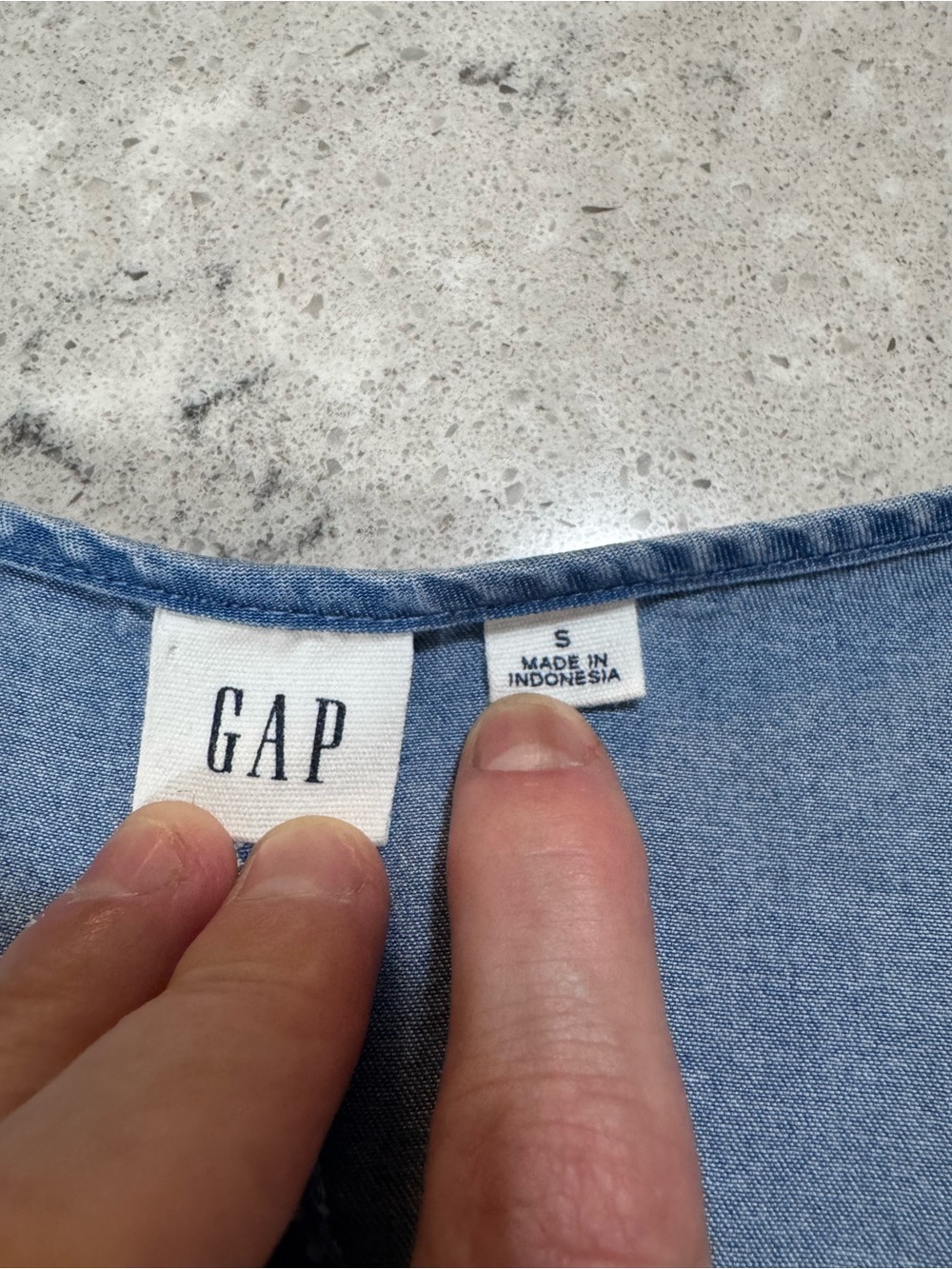 GAP Light Blue Women's Lyocell denim look Top